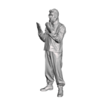 WWII German armoured crewman figure in late war winter uniform, high detail 3D printed miniature model available in 1/16, 1/32, 1/48 and 1/72 scales